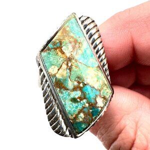 Jay King DTR Mine Finds Womens Ring Sterling Silver Boulder Turquoise Size 9